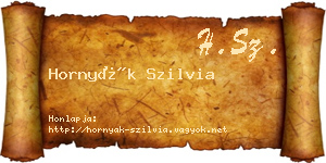 Hornyák Szilvia névjegykártya